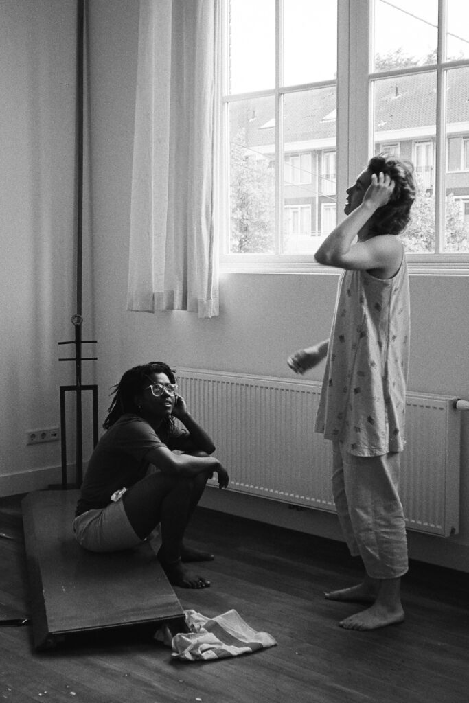 Lara and Gabi having a moment before their performance